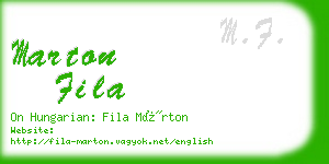 marton fila business card